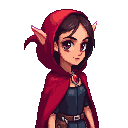 make a witch elf character with red cape