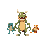 create monster sprites with running, walking in different directions, and idle animations for top-down games.