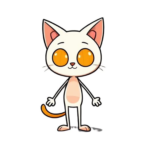 personagem que é tipo um stickman mas ele tem dedos nas mãos e nos pés mas ele não é magro como um stickman ok e uma caracteristica le tem cabeça redonda como todo stickman e ele tem orelhas de gato ok mas é só o formato elas são laranjas por dentro e por