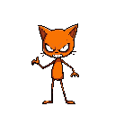 stickman laranja 100% laranja ele tem dedos nas mão e nos pés mas apesar dele ser um stickman ele não é magro ele tem um volume mas não é  gordo ok ele tem orelhas de gato ok elas são aranja pode dentroe por fora  ele tem olhos brancos sem pupila   e boca