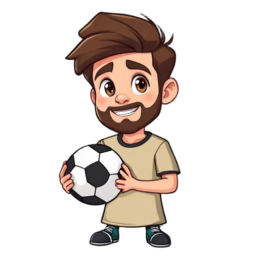 a bearded teen boy holding socker ball.