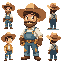 cute farmer character.