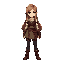 create a pixel-art female character inspired by the style of the female protagonist from final fantasy xvi (not identical).  she should be around 60–70 pixels tall, with long hair, medieval-fantasy clothing, and a strong heroine appearance.  generate the 