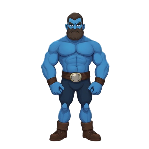 buff blue man