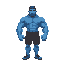 super beefy buff blue humanoid character
