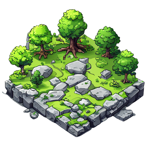 map 2d to stone and tree
