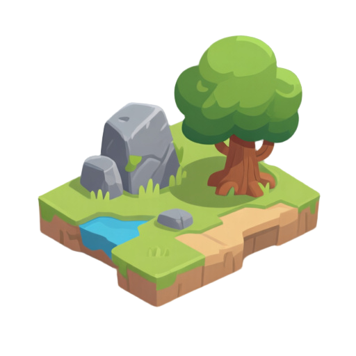 map 2d to stone and tree