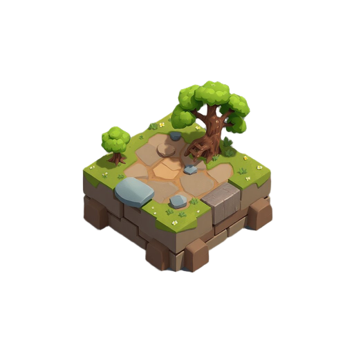 map 2d to stone and tree