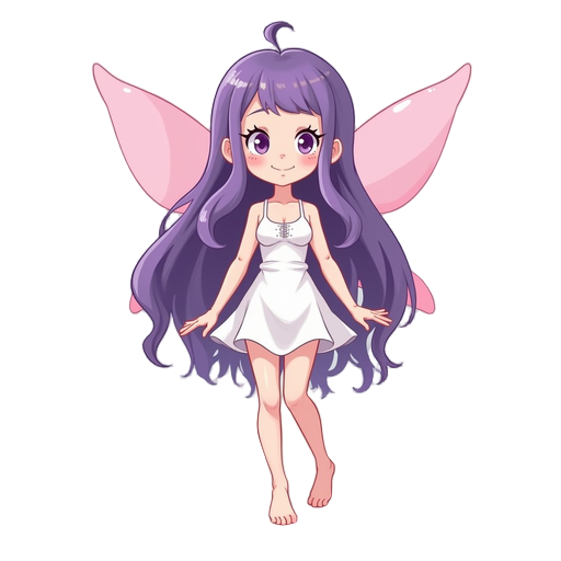 fairy, purple hair,