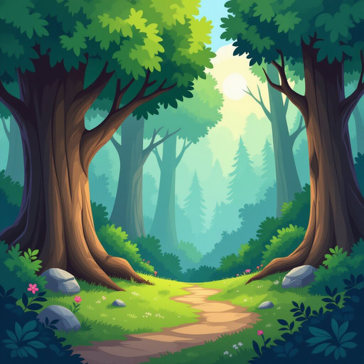 lush medieval forest