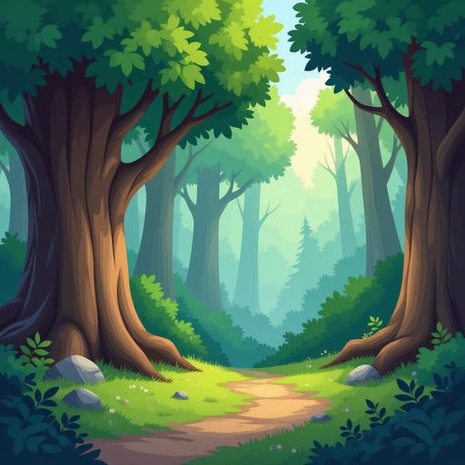 lush medieval forest