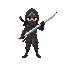 um espadachim ninja com com armadura ninja imponente