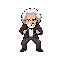 16-bit albert einstein facing side fighting stance