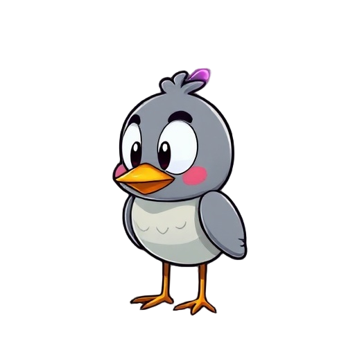 head of flappy bird with some neon accents