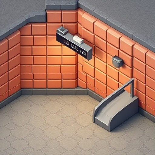 isometric tile of a metro station wall
