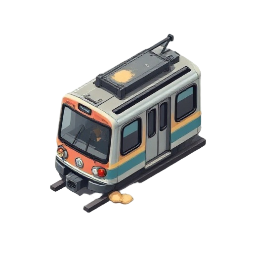 old metro train with dust 