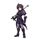 symphony of the night hero, side view with weapon