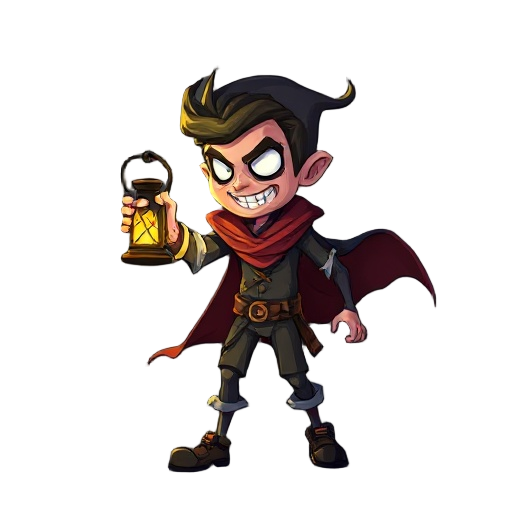 cria um personagem principal, marcante e carismatico, para meu jogo de terror/historia, quero que ele ander com uma lanterna, quero animacoes de andar, correr, pular, e claro as mesmas com a lanter apagada