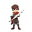 crie um personagem de herói clássico de um jogo 2d, com uma espada grande. não quero um cavaleiro, quero algo teen e com estilo bacana.