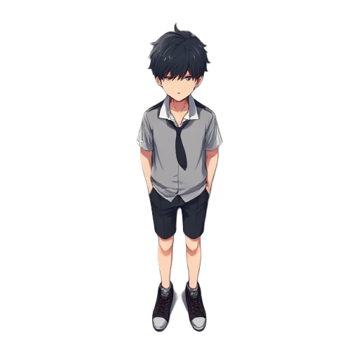 faceless anime school boy