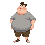 extremely fat kid with a too tight shirt