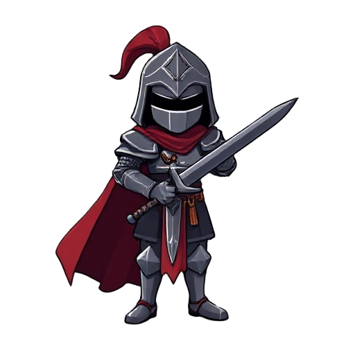 a knight with dark sword 