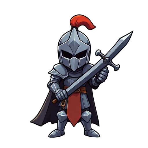 a knight with dark sword 