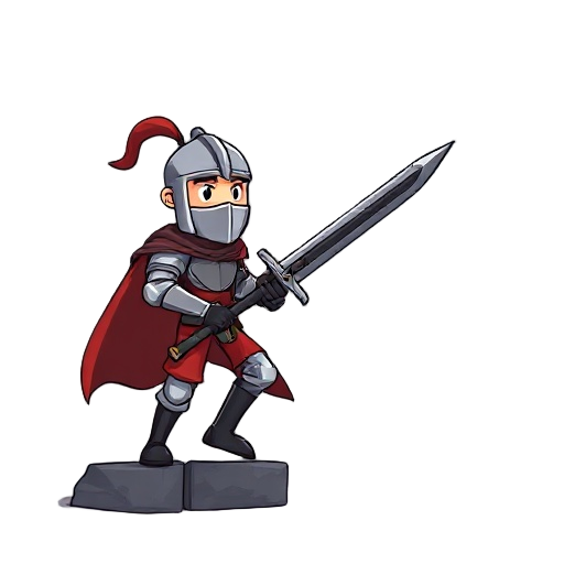 a knight with dark sword animate steps left