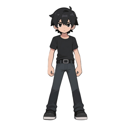 anime male with black hair