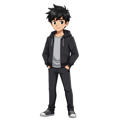 anime male with black hair