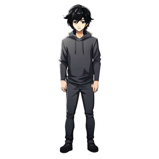 anime male with black hair