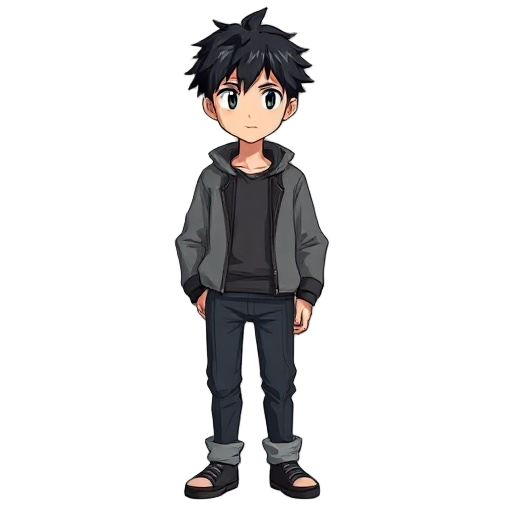 anime male with black hair