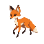 a slender, medium-sized fox with burnt orange fur, grayish-white belly and tail tip. alert amber eyes, black, erect ears. moves with silent elegance, always alert, posture ready to pounce, suggesting cunning and strategy.