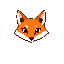 a stylized fox head facing forward, with simple, geometric shapes. large, expressive eyes, a short, triangular snout, pointed, symmetrical ears. solid colors in orange, white, and brown, conveying friendly cunning and an iconic look.