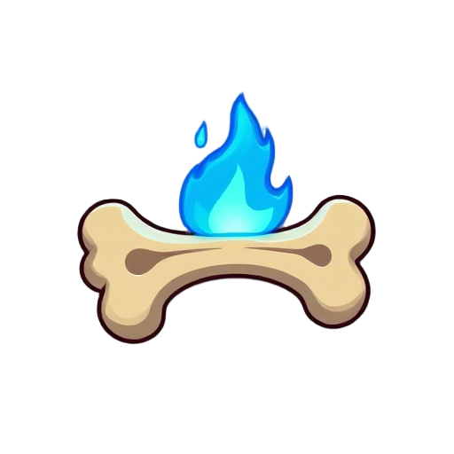 bone with blue fire 