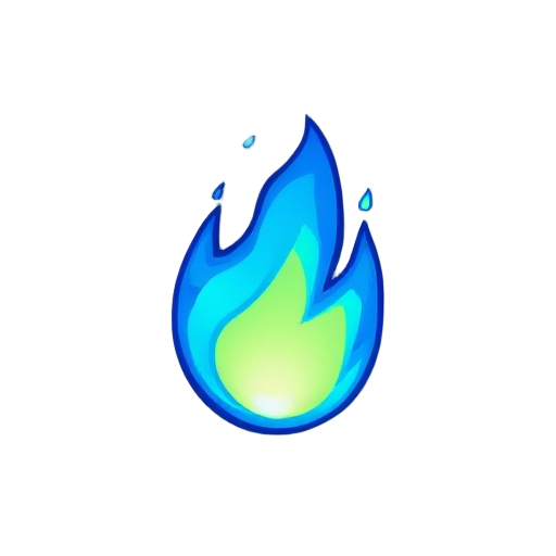 hueso con fuego azul