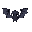 a black bat with white eyes, i want a full-body drawing. 