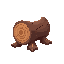 a log facing away from the camera