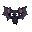 a black bat with white eyes, i want a full-body drawing. 