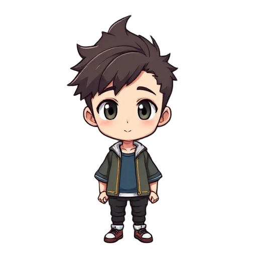 anime visual novel character sprite, full body, boy, no background, transparent