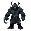 generate me a male evil orc for a game make him black make sure he is not holding any weapons and make him bulkier