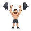 weight lifter pressing weight over head