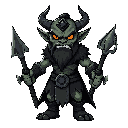 generate me a male evil orc for a game make him black