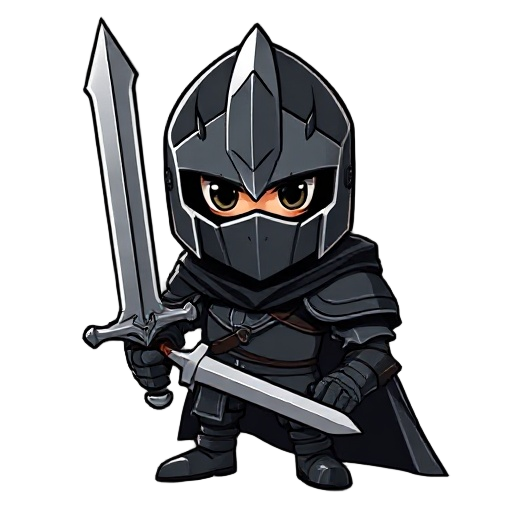 knight black with bigest blade