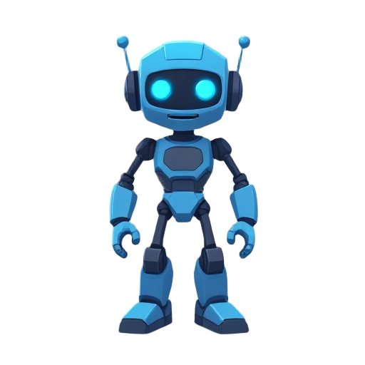blue robot 2d for a plataform game