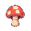 a mushroom facing away from the camera