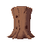 a wooden trunk facing away from the camera