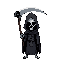 grim reaper with a scythe