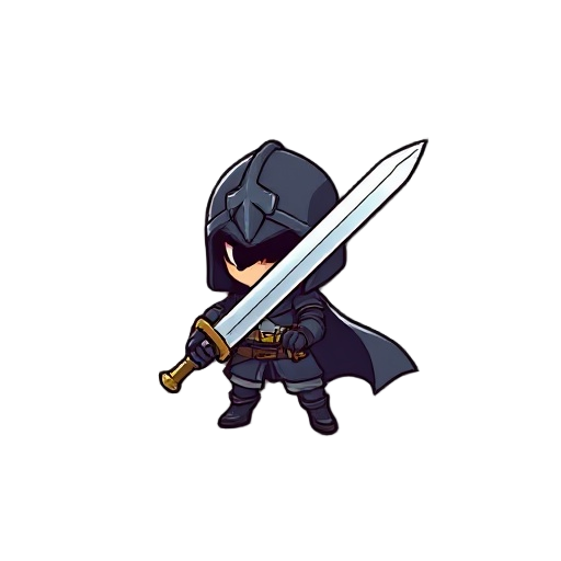 guerreio com espada longa estilo chibi