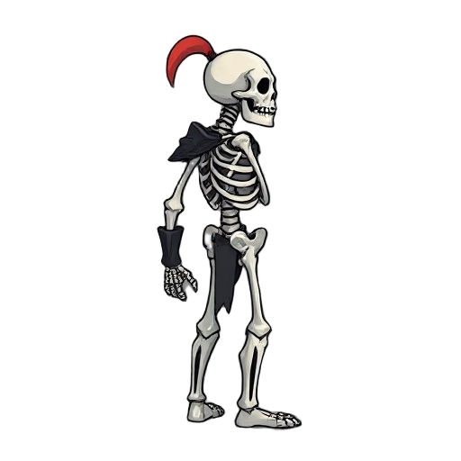 skeleton warrior, facing right, side view